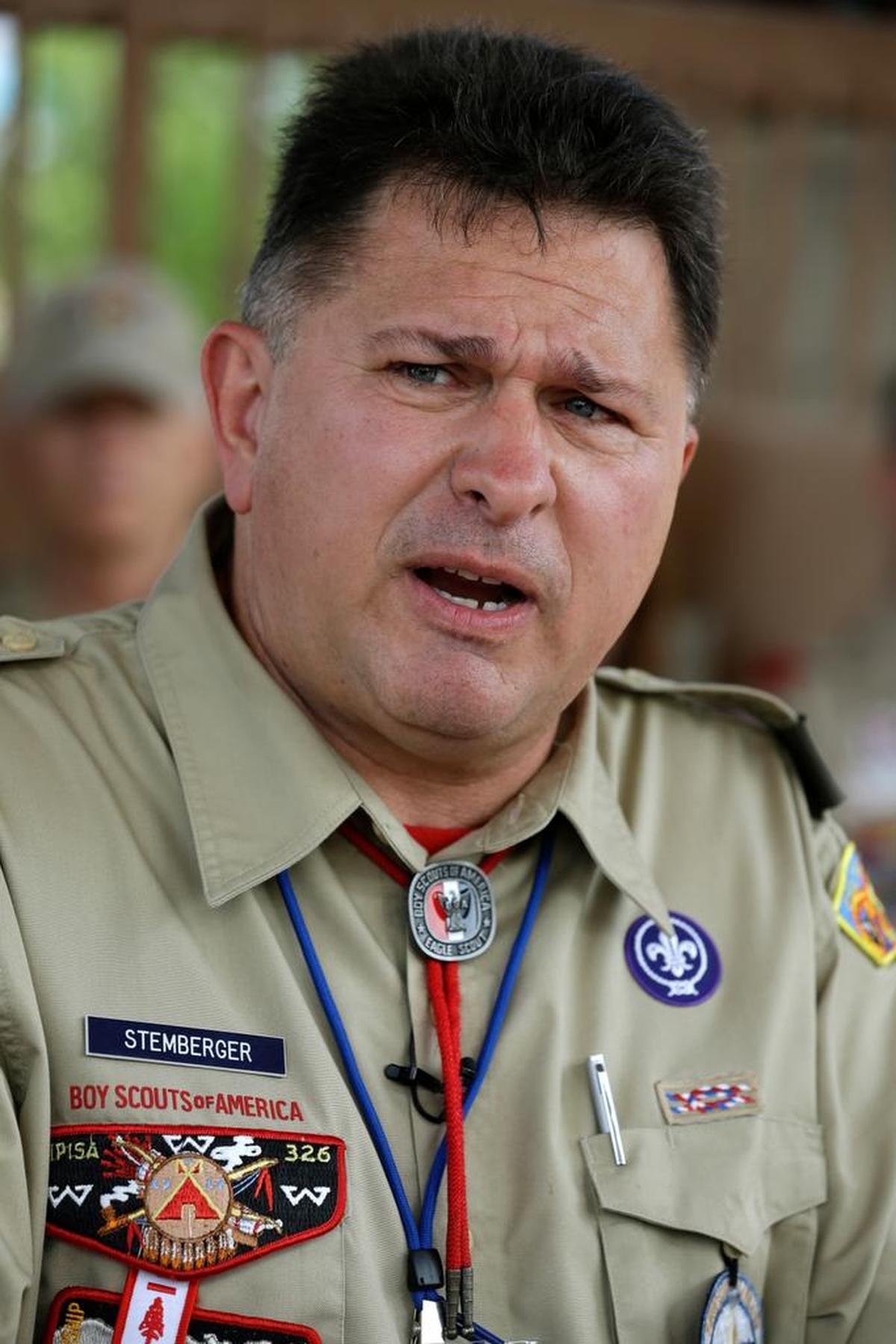 John Stemberger, an Eagle Scout and Orlando-based attorney speaks out during a news conference against the Boy Scouts of American decision allowing openly gay scouts to participate in scouting Thursday, May 23, 2013, in Grapevine, Texas.
