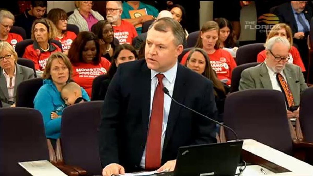 State Sen. Rob Bradley, R-Fleming Island, addresses the Senate Judiciary Committee on Jan. 24, 2017 about his renewed proposal to change Florida’s Stand Your Ground law so that defendants would no longer be required to prove why they deserve immunity from prosecution. Instead, prosecutors would have to prove “beyond a reasonable doubt” before trial why defendants cannot claim immunity.