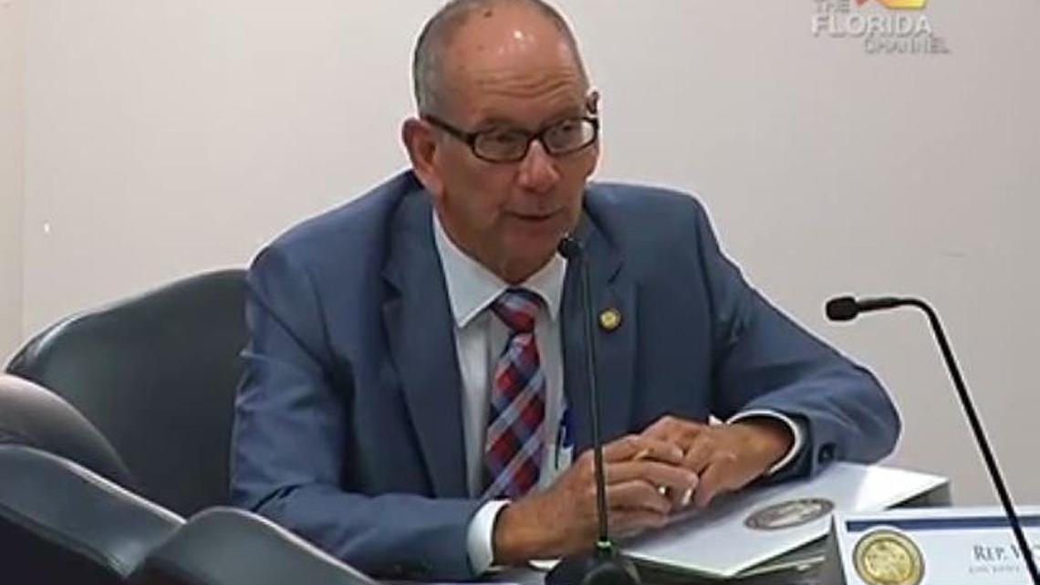 State Rep. John Wood, R-Winter Haven, discusses his proposed constitutional amendment that would create term limits for Supreme Court justices and appellate judges during a hearing before the House Civil Justice Committee on Tuesday.