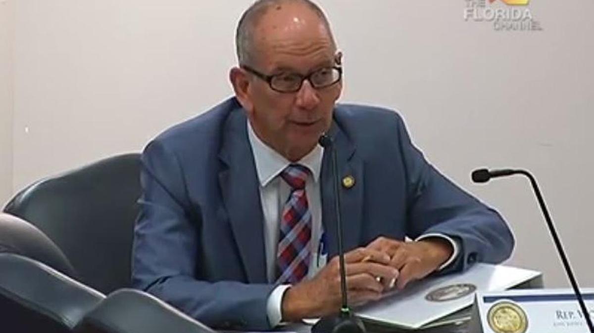 State Rep. John Wood, R-Winter Haven, discusses his proposed constitutional amendment that would create term limits for Supreme Court justices and appellate judges during a hearing before the House Civil Justice Committee on Tuesday.