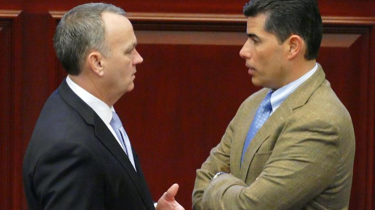 House Speaker Richard Corcoran, R-Land O’Lakes, and Rules chairman Jose Oliva, R-Miami Lakes.