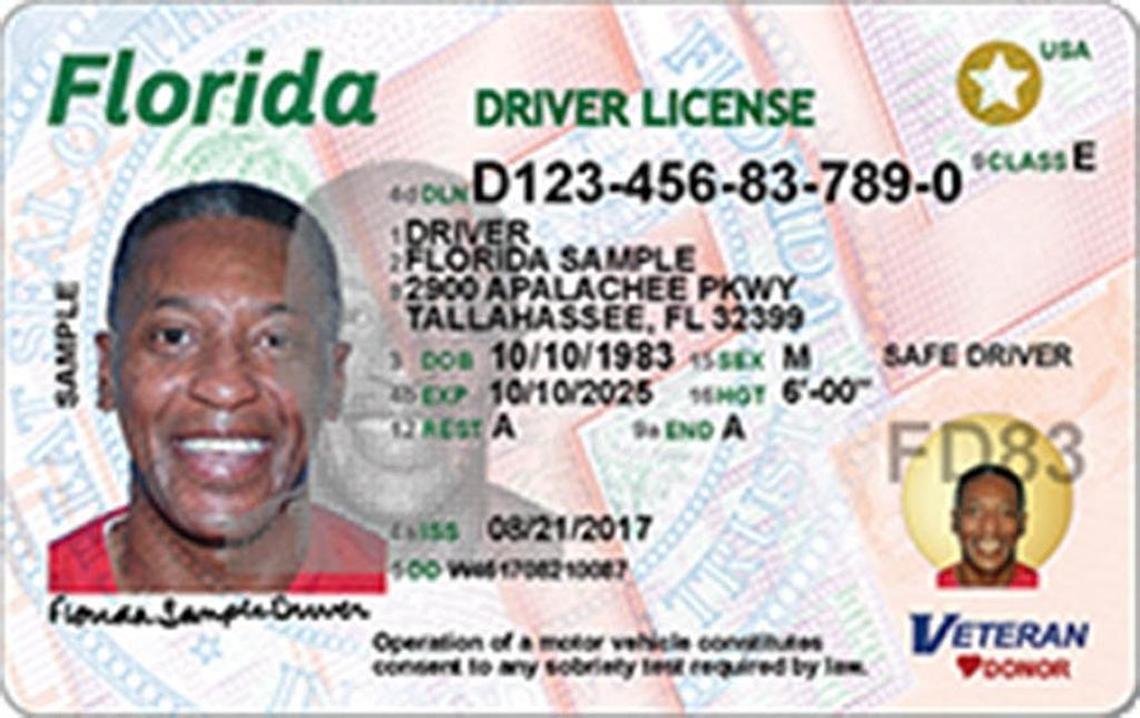 A generic Florida driver’s license.