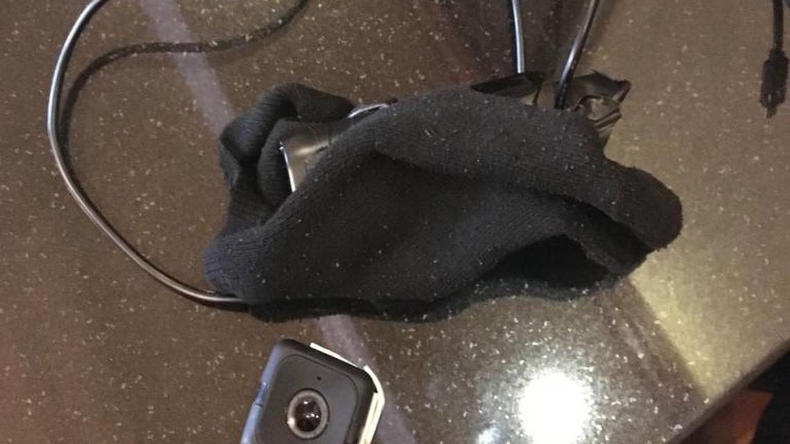 The covert camera and power pack found by Sen. Oscar Braynon in the Tennyson apartments where many Florida legislators and lobbyists live during session.