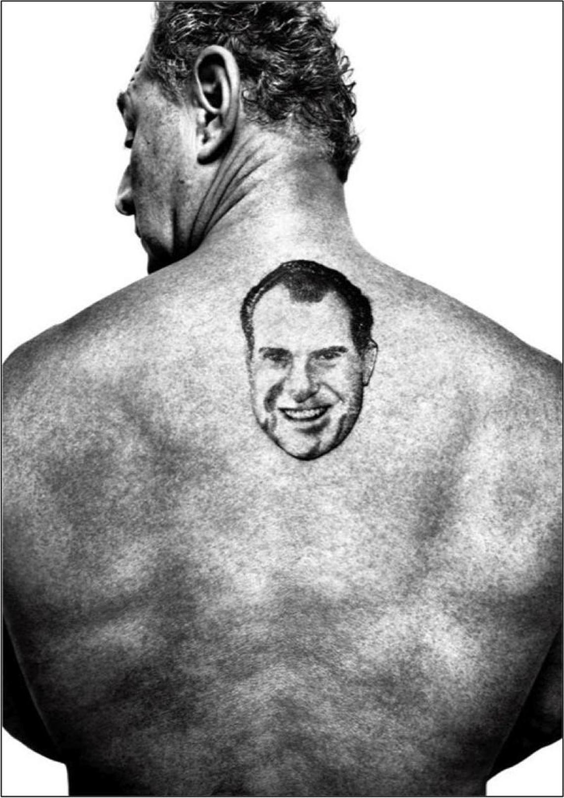 Roger Stone and his Richard Nixon tattoo.