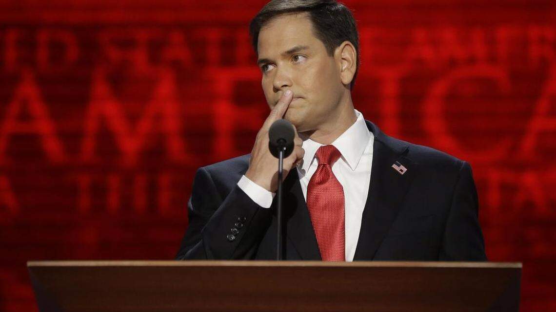 Florida Senator Marco Rubio addresses the Republican National Convention in Tampa, Fla., on Thursday, Aug. 30, 2012.