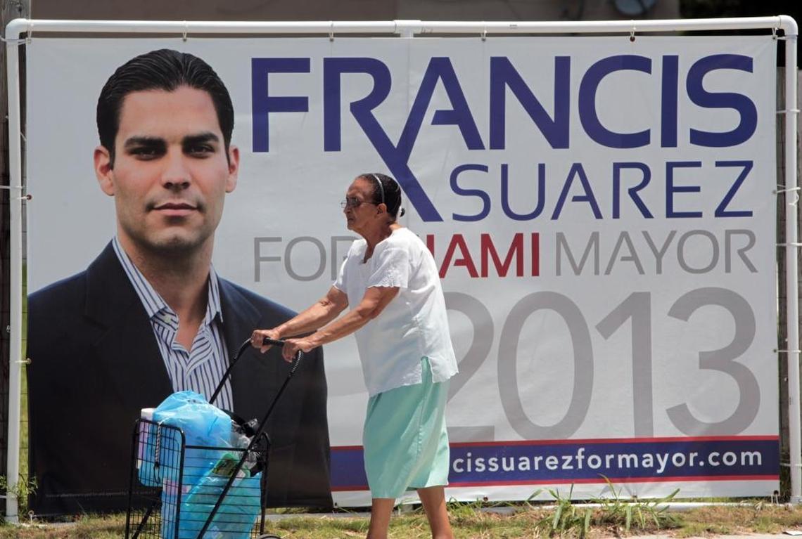 An ad put up by Francis Suarez’s 2013 campaign for mayor, which was aborted early due to misshaps.