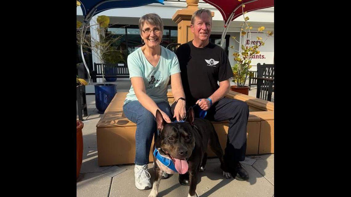 Fred the dog was adopted after he spent months in a Florida shelter.