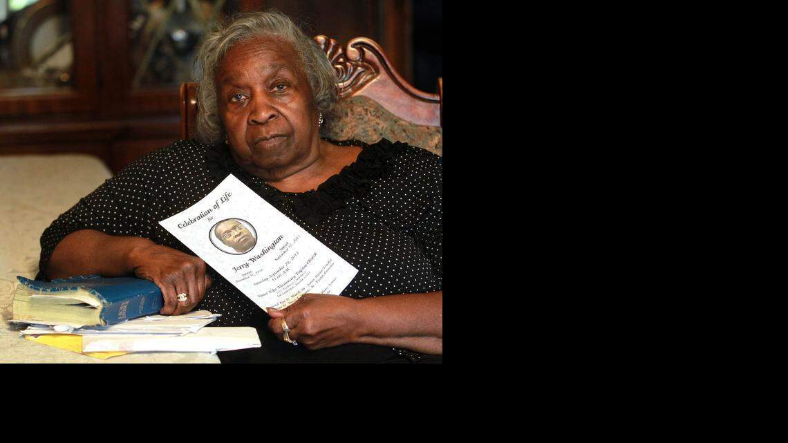 
Earlene Washington reads letters her son Jerry Washington wrote while he was in prison. Jerry was found dead Sept. 17, 2013, at Santa Rosa Correctional Institute near Milton, Fla. 
