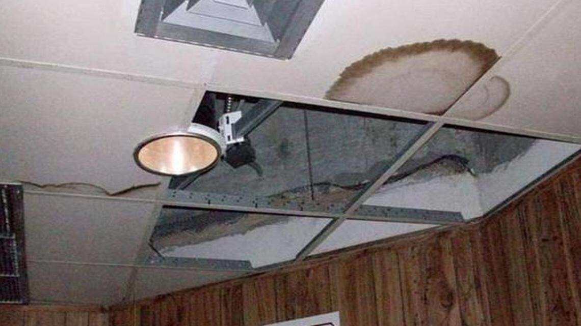 
Water damage at Lancaster Correctional Institution.
