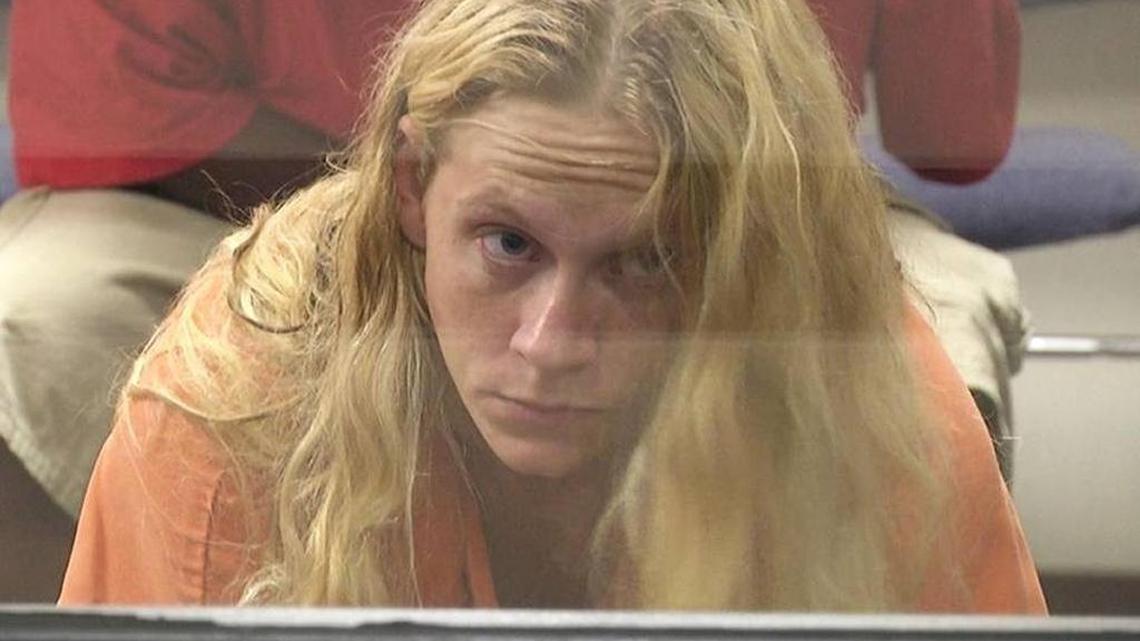 Kristen Bury during her first-appearance hearing in October 2015 when she was first charged in the killing of her son, 9-week-old Chance Walsh.
