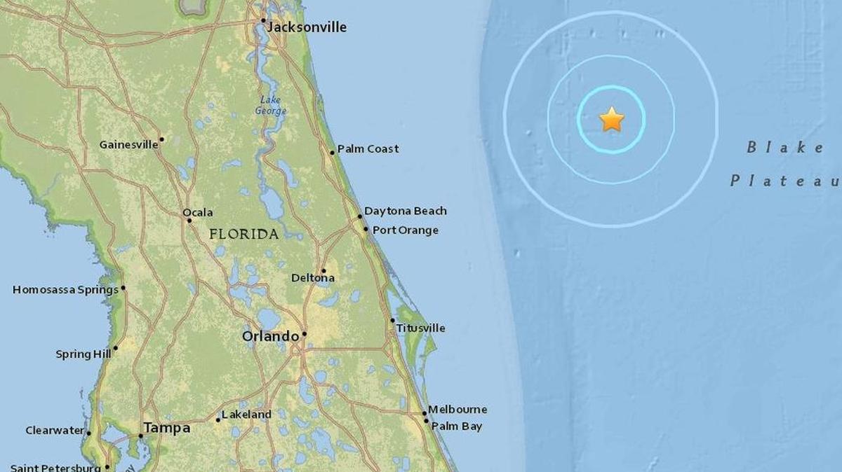 Un sismo de magnitud 3.7 se registró cerca de las costas de la Florida el sábado por la tarde. 