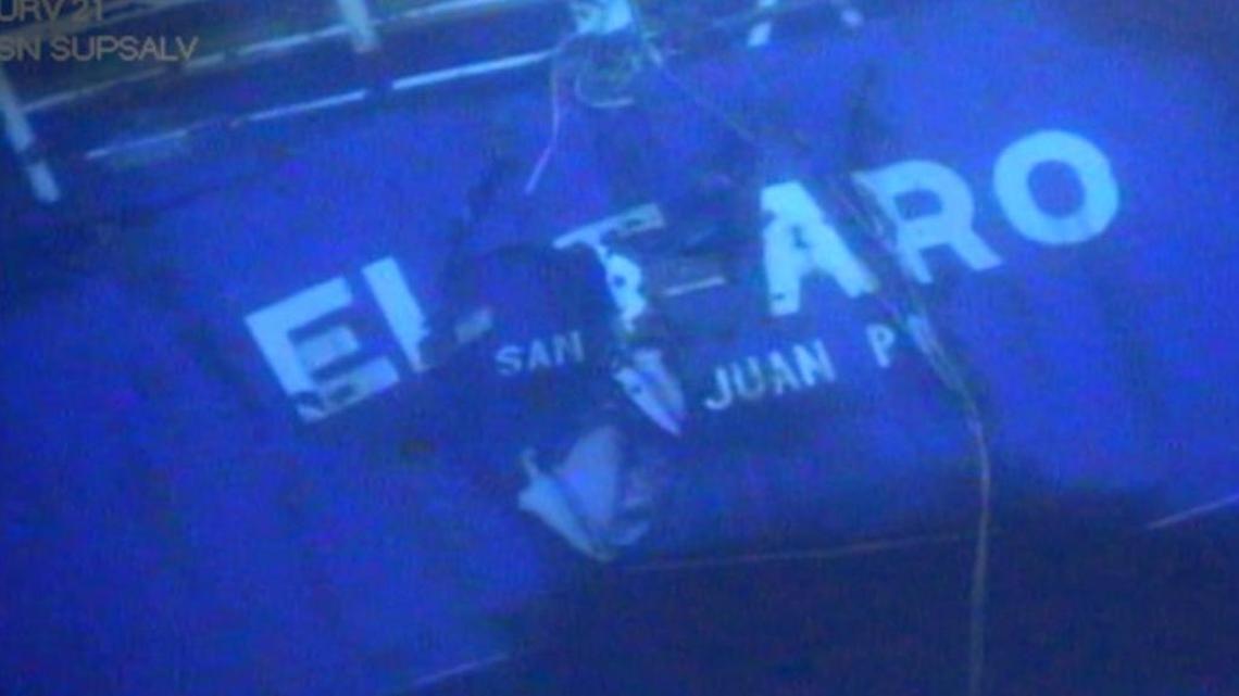 A closeup of the El Faro insignia, taken from video provided by the National Transportation and Safety Board.