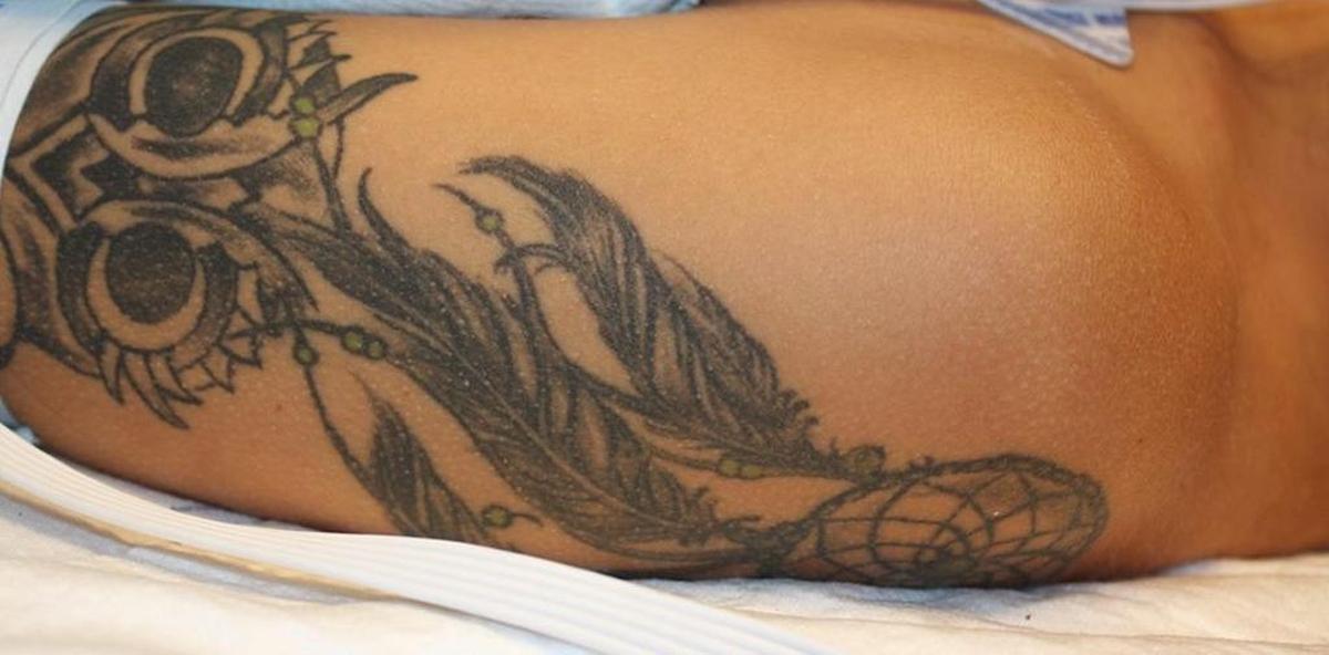One of three tattoos that Orange County sheriff’s deputies used to identify Marie D. Guth, 29, who was shot and found lying on the side of the road near Orlando on Sunday morning.