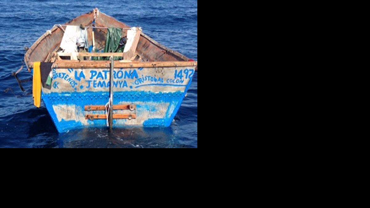 
A boat suspected of carrying 33 migrants floats seven miles east of Boca Inlet. The boat apparently took on water and the migrants jumped into the ocean where they were rescued. 
