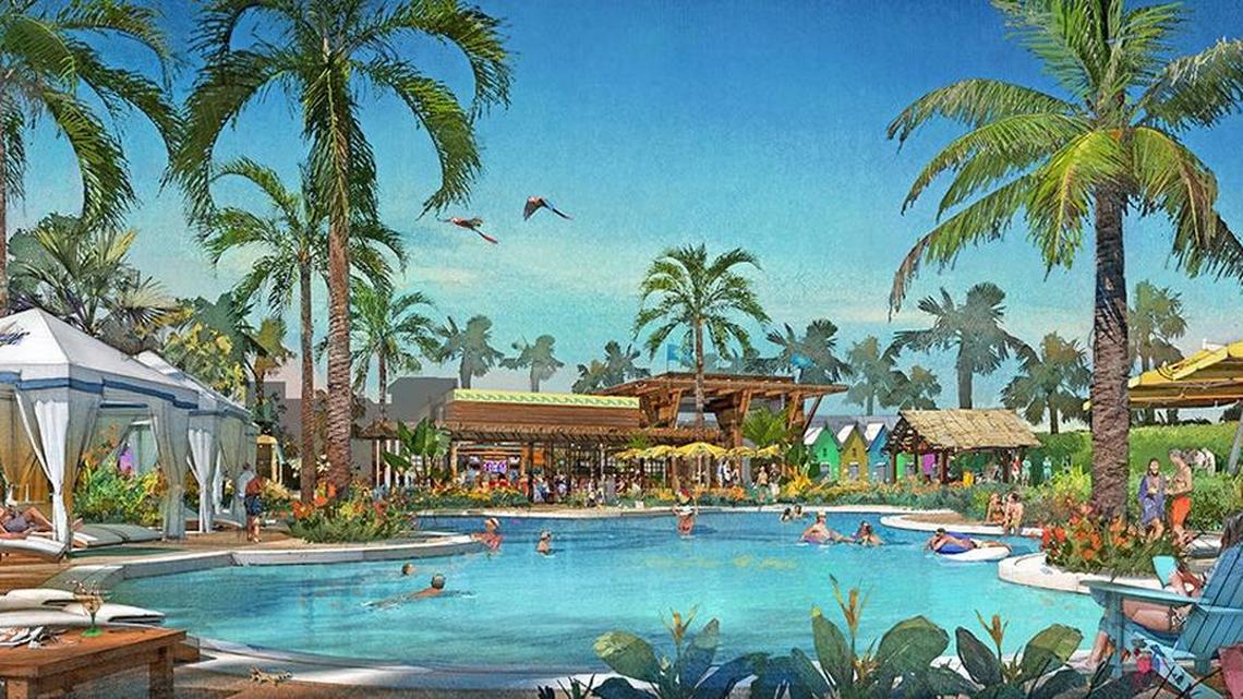 Model drawing for Latitude Margaritaville, which Jimmy Buffett’s company plans to build in Daytona Beach