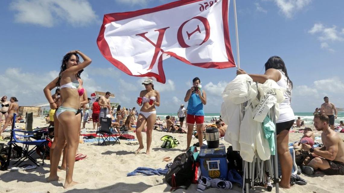 Spring breakers on South Beach in March 2015.