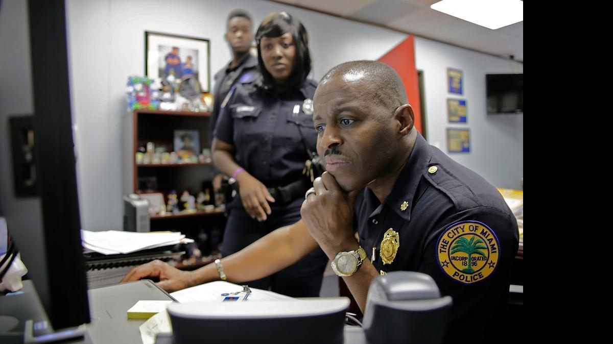 
RECRUITING BLACKS: Major Delrish Moss, who is in charge of the Miami Police Department’s Community Relations Section, says a predominantly white police presence in black neighborhoods is seen as “an occupying force that comes from the outside.”


