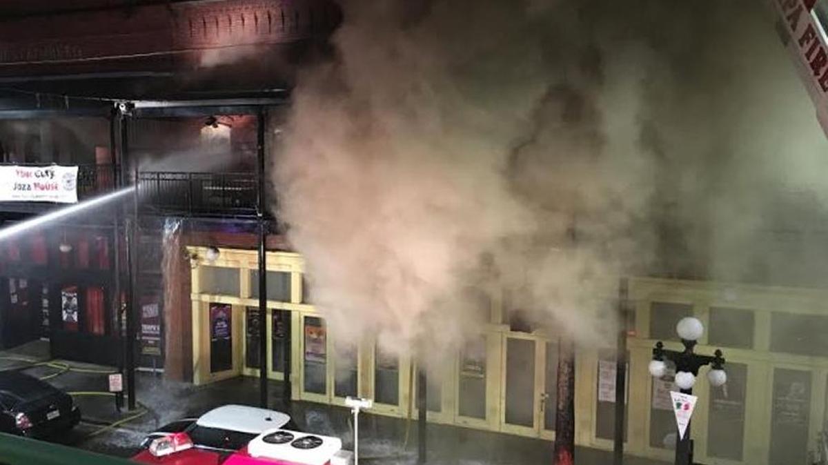 Tampa Fire Rescue believes an errant attempt to hang a disco ball sparked a fire at the Ampitheatre, a popular venue at 1609 E. Seventh Ave. No one was injured in the fire, though one firefighter was hospitalized because of smoke inhalation. The fire filled Ybor City with heavy smoke.