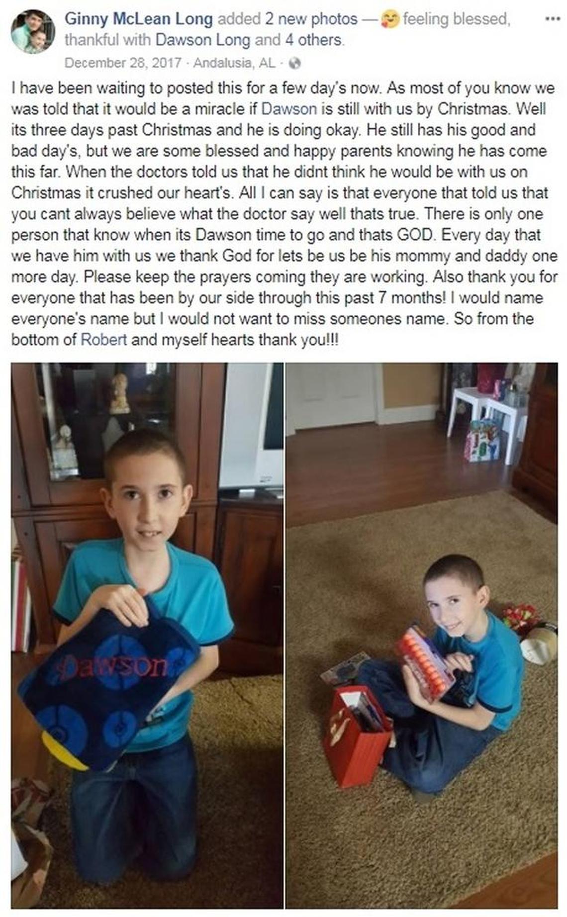 A Fort Walton Beach, Florida, couple has been arrested and charged with fraud and child abuse for telling their 13-year-old son he was dying of brain cancer and then fundraising off the fictitious story, police say.