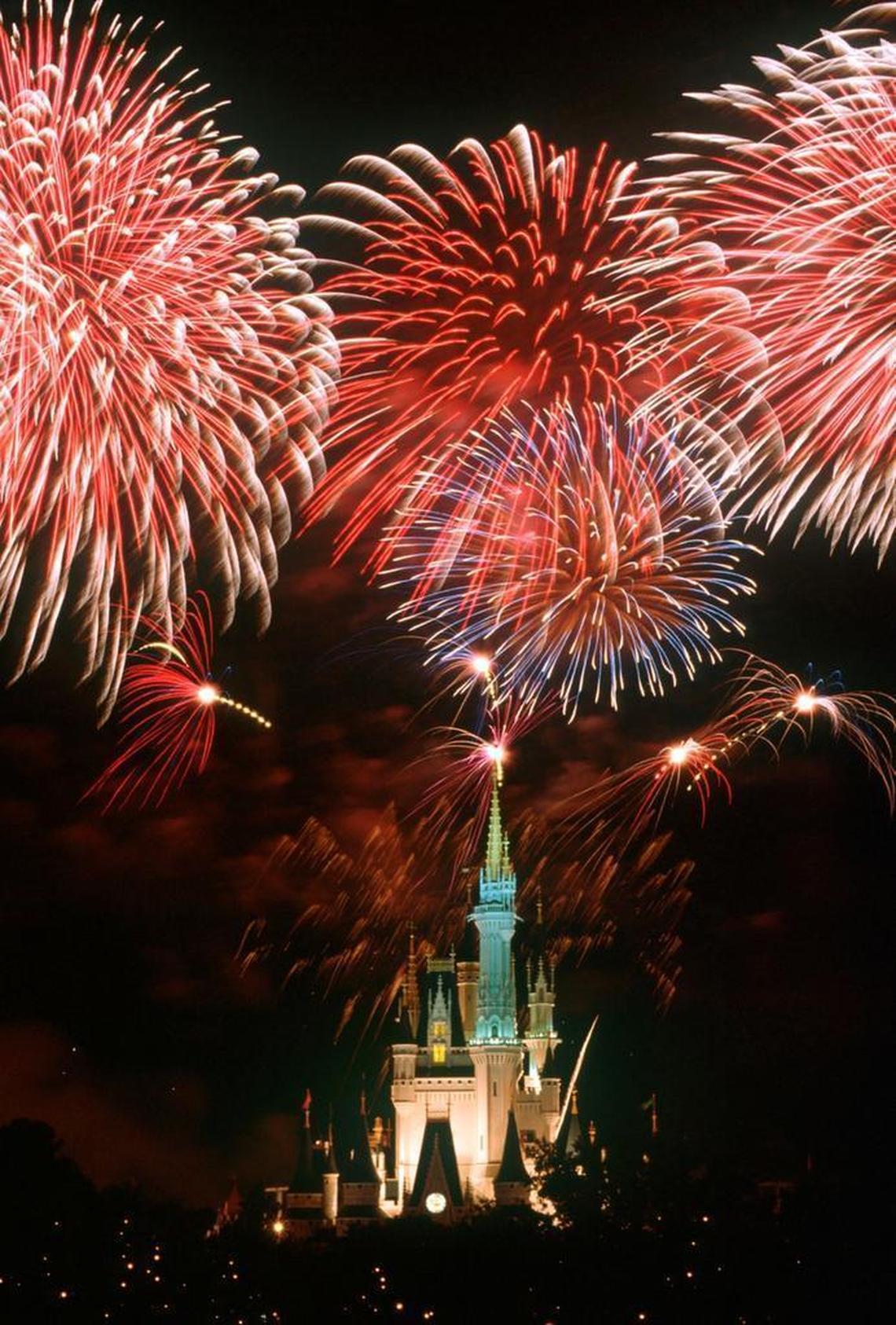 Fireworks over the castle.