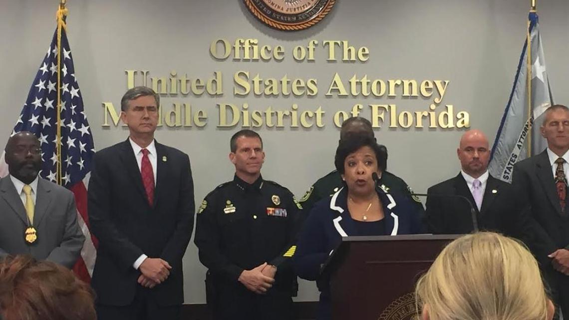 Attorney General Loretta Lynch makes announcement Tuesday in Orlando.