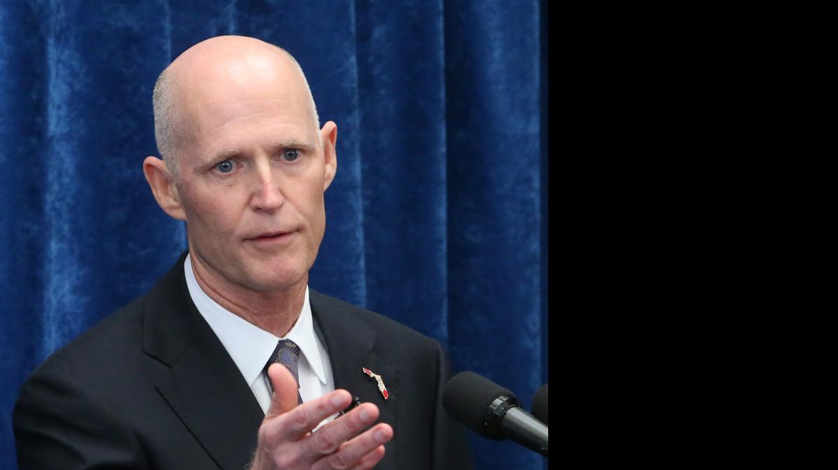 
Florida Gov. Rick Scott speaks to the media during a pre-legislative news conference Jan. 28 in Tallahassee. 
