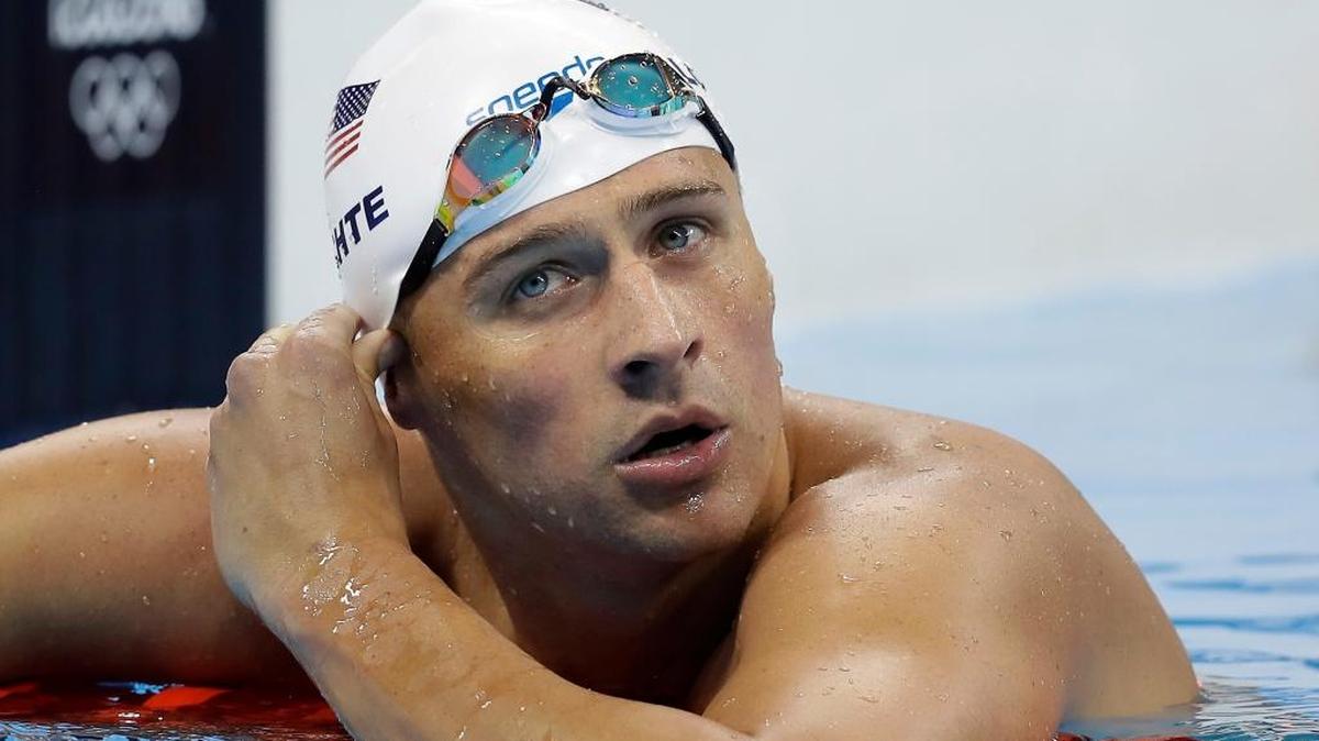 In this Tuesday, Aug. 9, 2016, file photo, United States’ Ryan Lochte checks his time in a men’s 4x200-meter freestyle heat during the swimming competitions at the 2016 Summer Olympics, in Rio de Janeiro, Brazil.