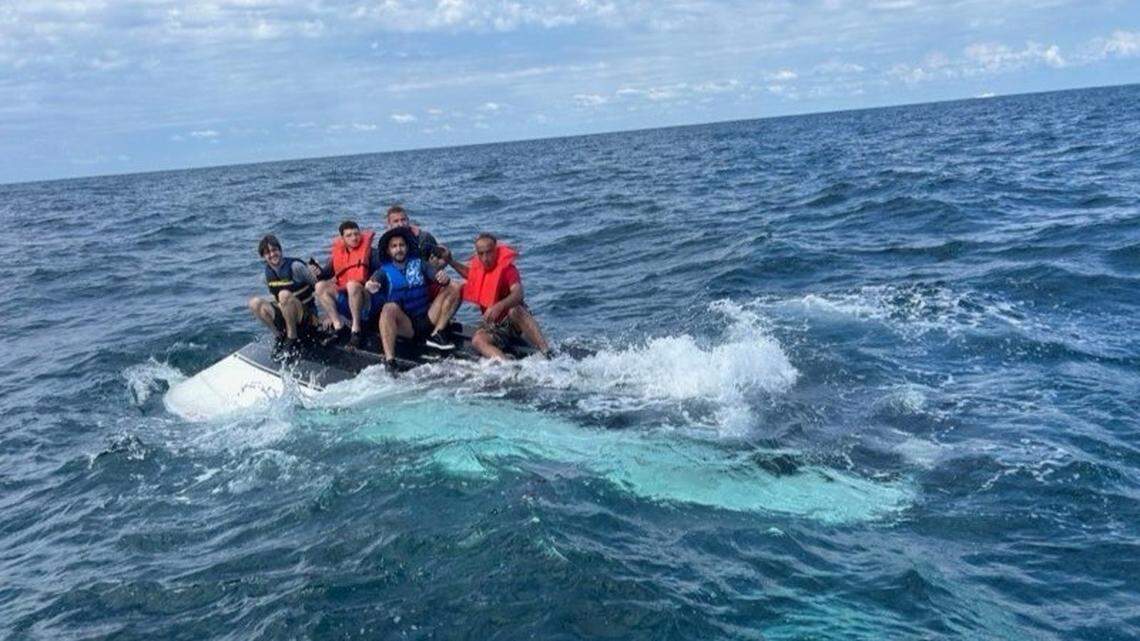The United States Coast Guard rescued five people 11 miles off the coast in northeast Florida.