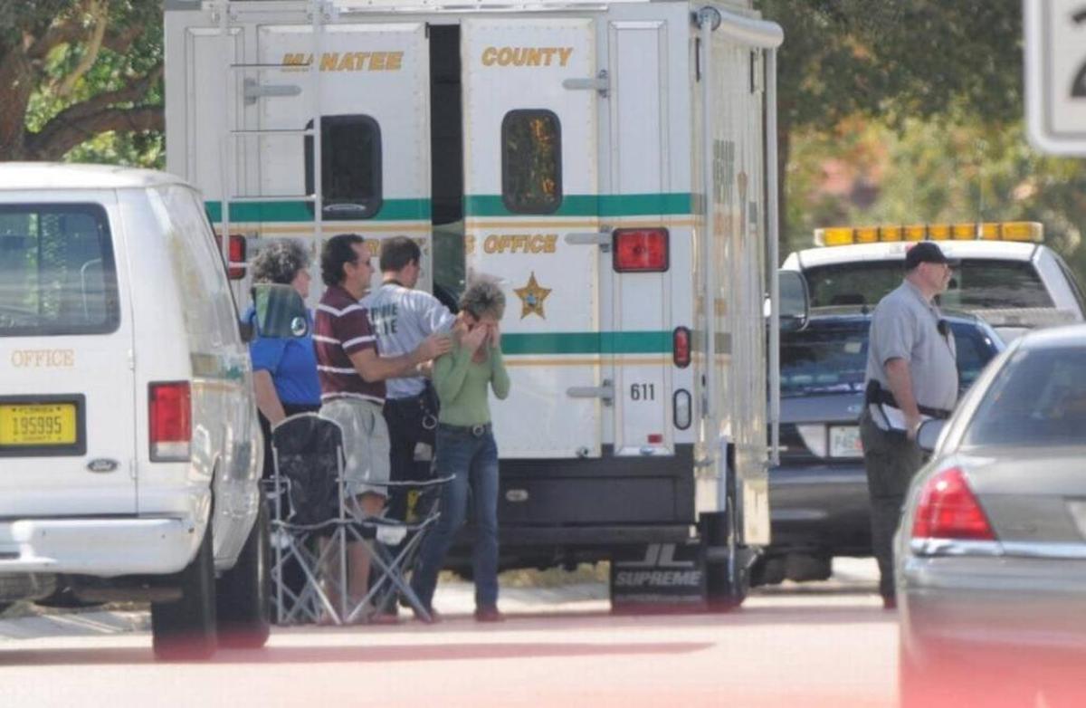 Loved ones comfort each other after learning Ina Gross was found dead in Lakewood Ranch.