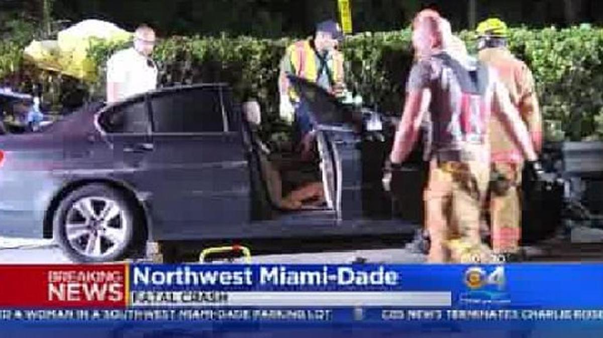 A one-car crash on State Road 112, the Airport Expressway, in Miami early Wednesday killed one person and seriously injured another, according to early reports.