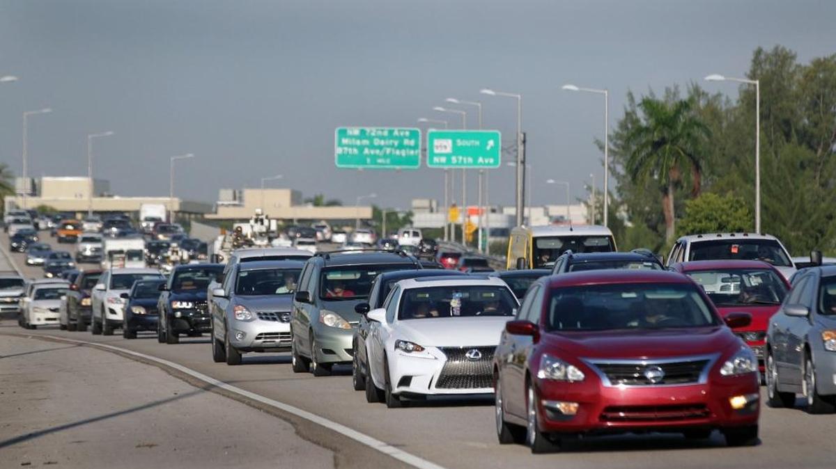 
Morning traffic congestion heading eastbound on the 836 bottles up near Northwest 57th Ave on Tuesday August 25, 2015.
