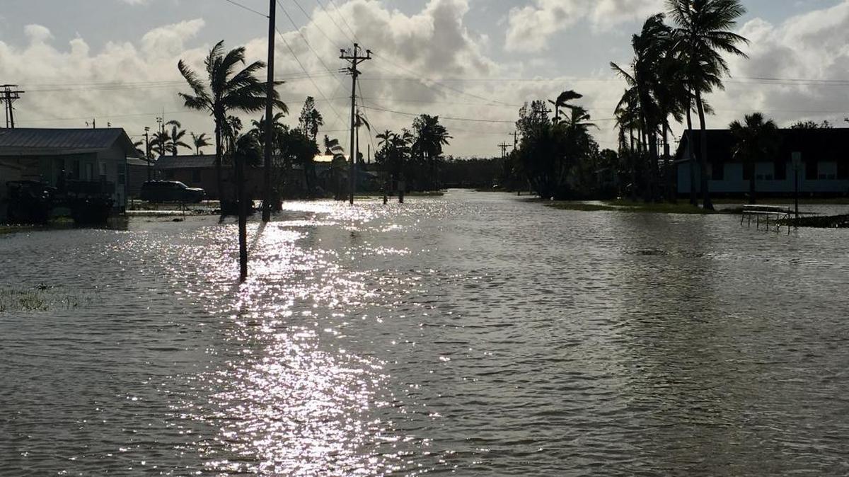 The streets of Everglades City became waterways after Hurricane Irma rolled through. This is Collier Avenue, the main drag.