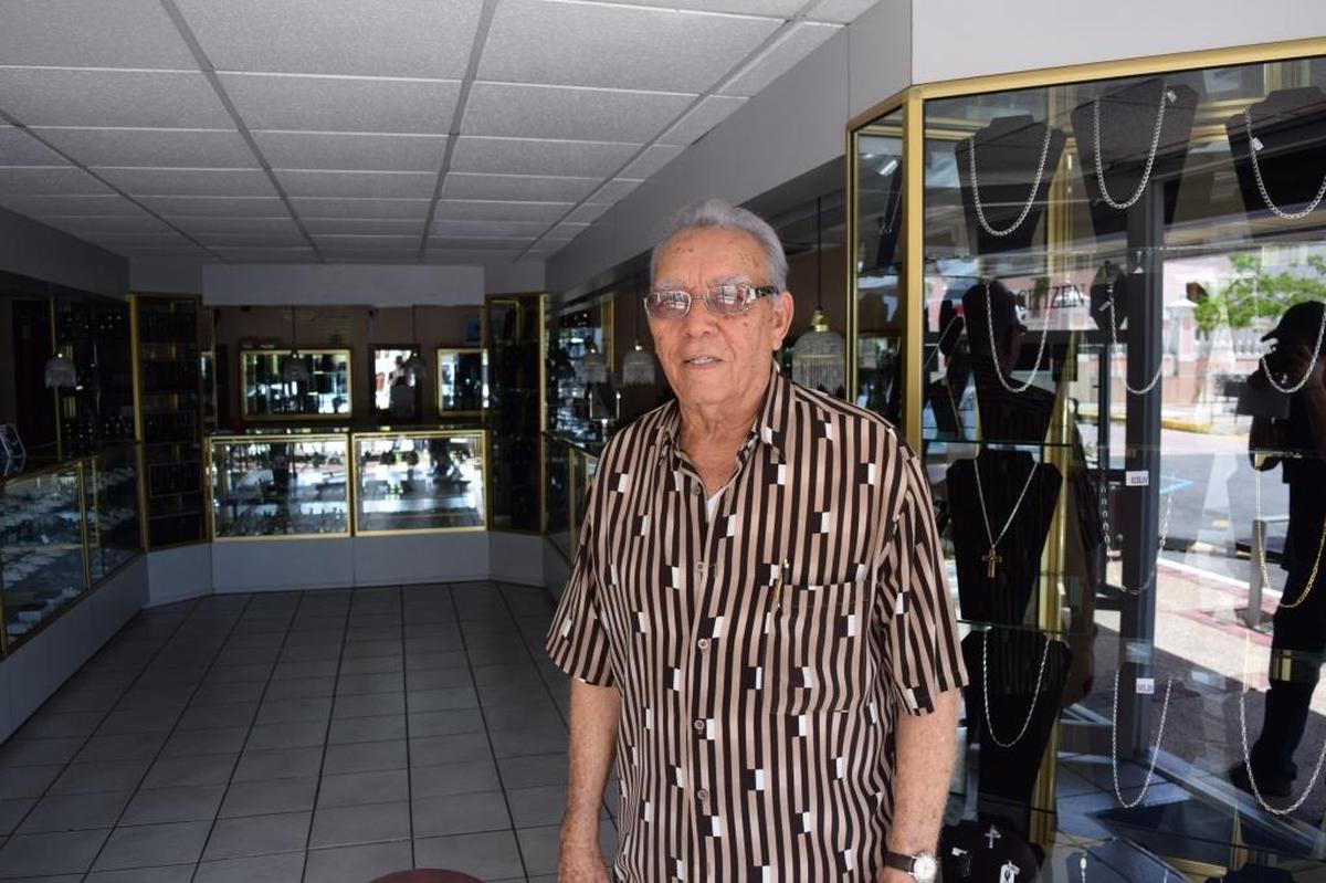 Miguel Hernández stands inside his jewelry shop in Fajardo, Puerto Rico. The city has been without electricity since Irma battered the coast on Wednesday, and Hernández feared some of his neighbors might not survive the storm.