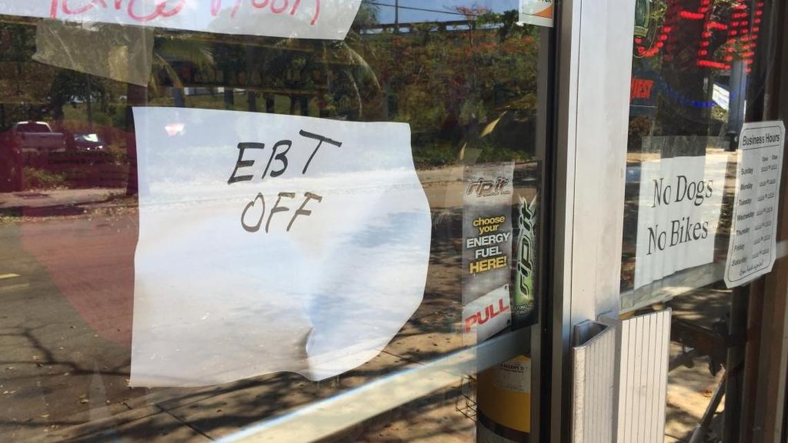 The power came back at the Meat Store on Northwest Third in Overtown, but the internet is still down, causing problems with the store’s food-stamp system.