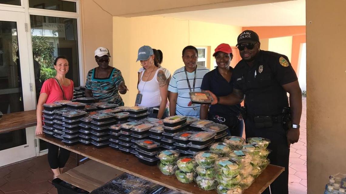 DeliverLean donated hundreds of meals to Miami shelters after Hurricane Irma, including 30,000 to first responders in Miami-Dade and Broward. Here, staff sets up meals at a shelter in Little Haiti.