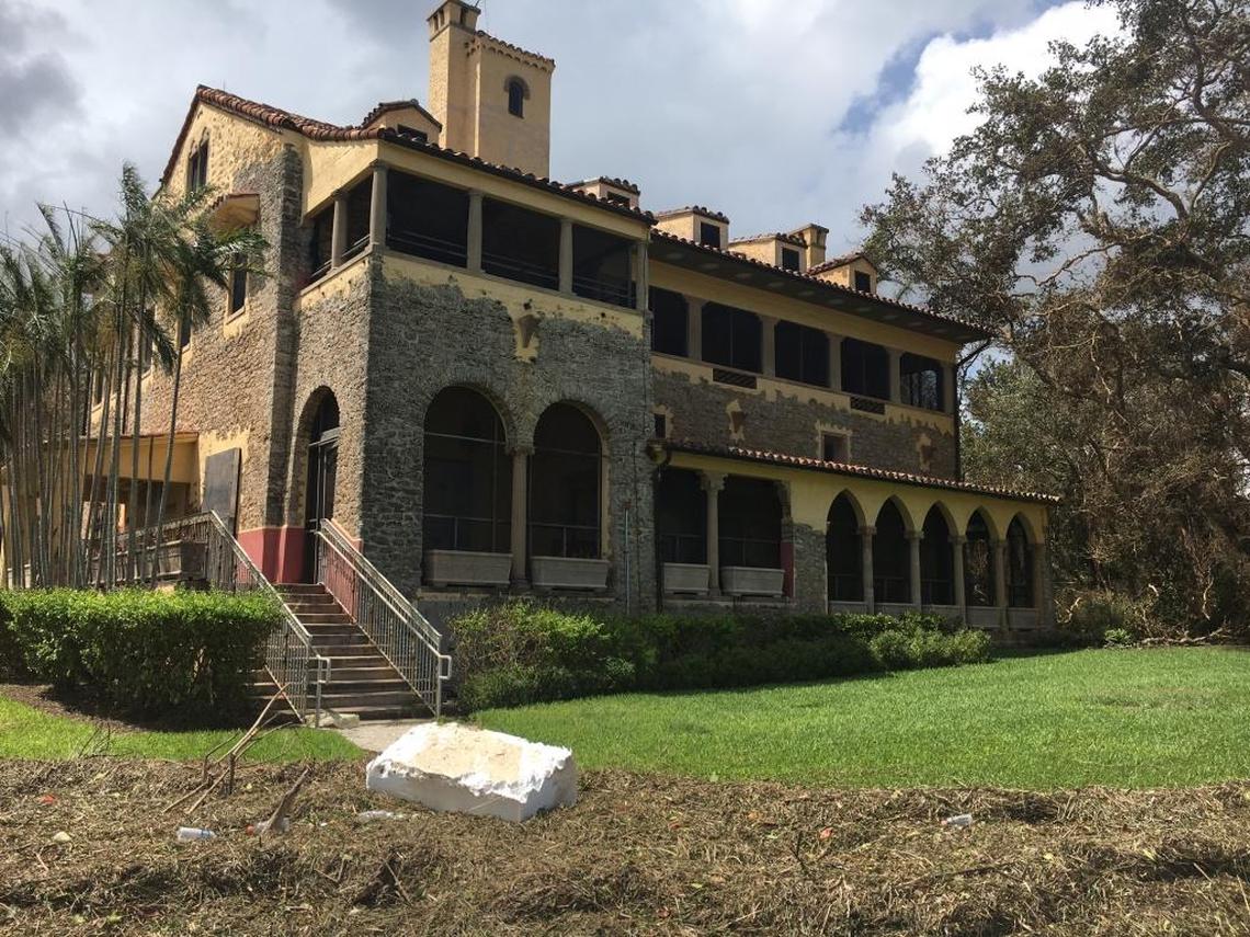 Seaweed piled up at the Deering Estate from Biscayne Bay. The buildings were not damaged.