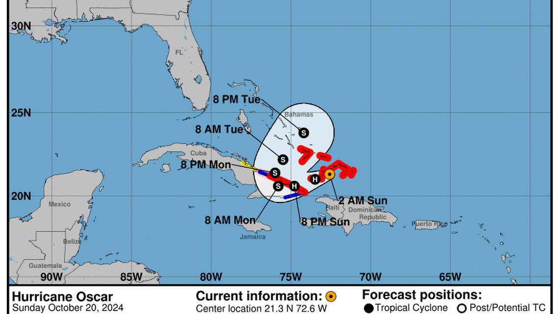 This graphic created by the National Weather Service/NCEP Weather Prediction Center (WPC) shows the projected path.
NATIONAL HURRICANE CENTER