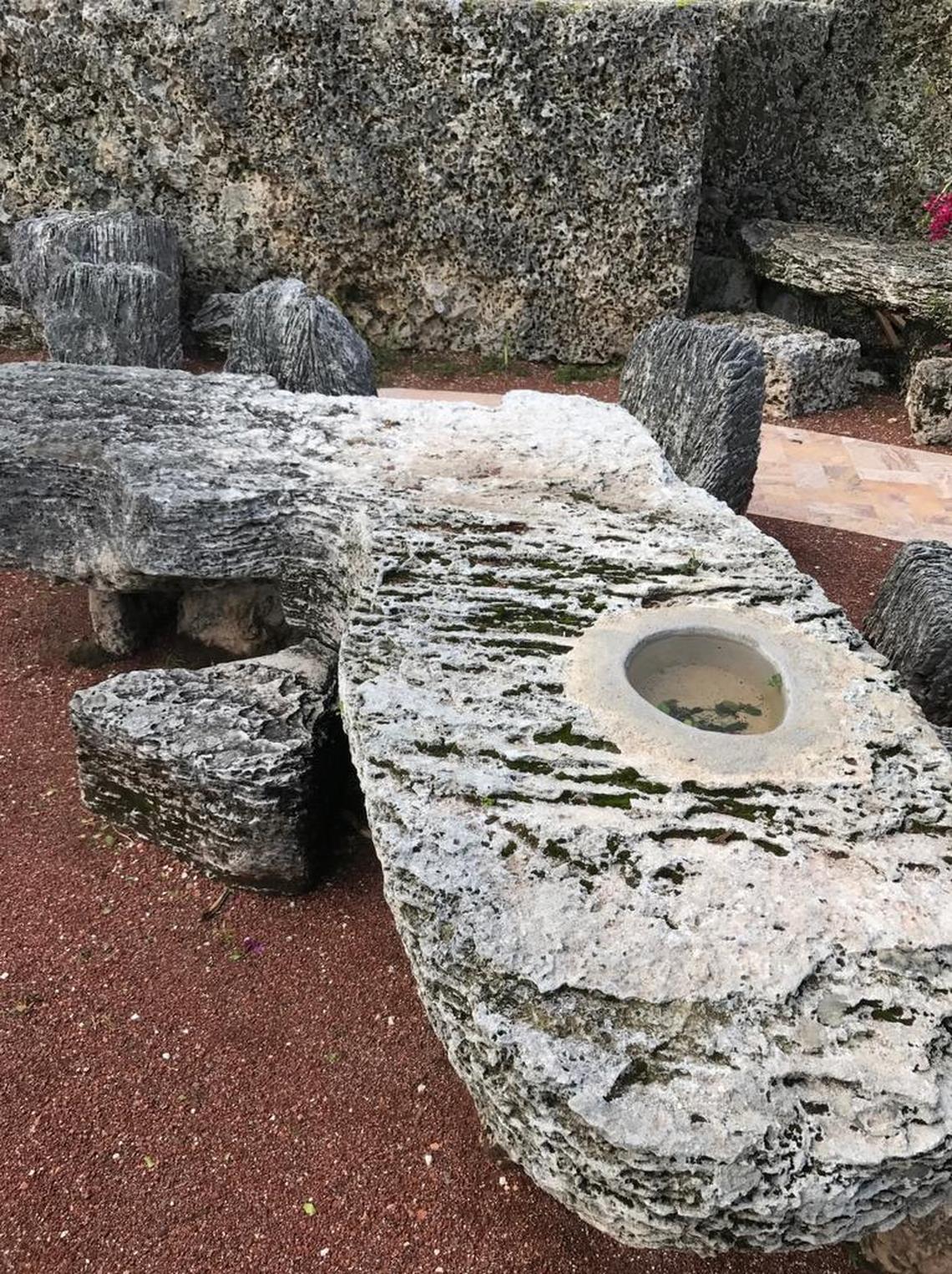 The Florida-shaped table at Coral Castle in Homestead. The attraction suffered no damage during Hurricane Irma.