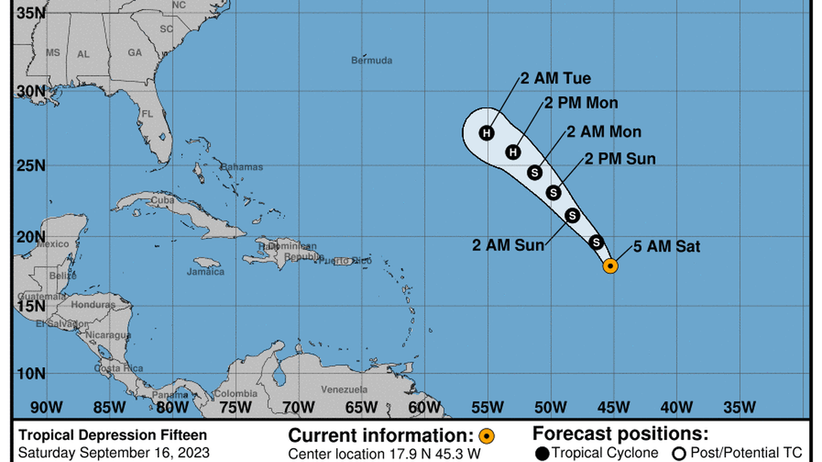 This graphic created by the National Weather Service/NCEP Weather Prediction Center (WPC) shows the projected path.
NATIONAL HURRICANE CENTER