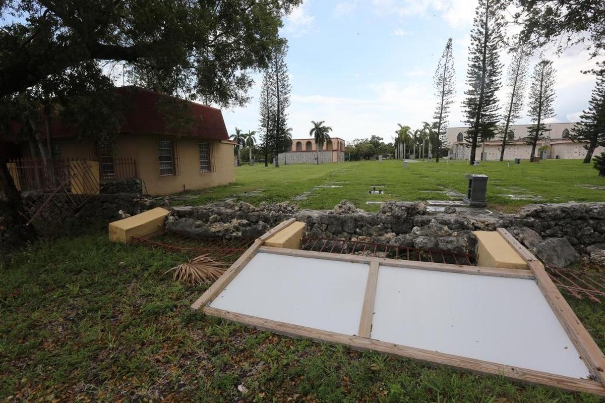 Hurricane Irma did minor damage at the Graceland Memorial Park North neighborhood on Wednesday. Funeral homes and cemeteries are still waiting for power to be restored and cemeteries to be cleaned up before they go back to business as usual.