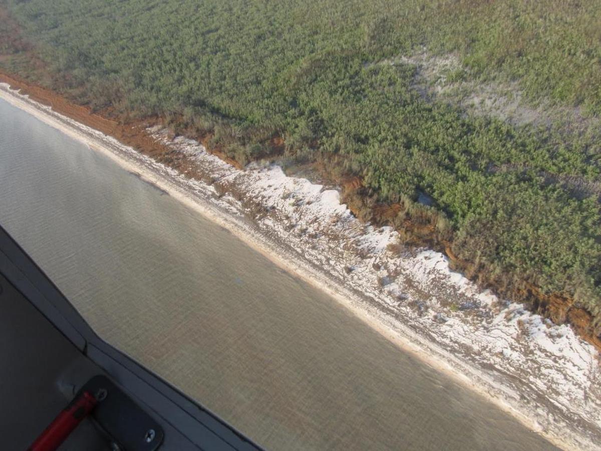 Hurricane Irma’s storm surge appears to have widened the beach along the northwest side of Cape Sable, where new deposits of sand and seaweed.