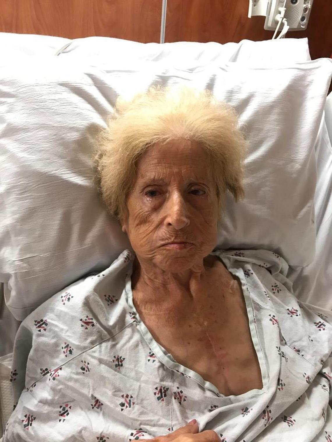 Rita Toted, mother of Rose Wyda, made it through the storm. Her daughter photographed her at Memorial Regional Hospital South.