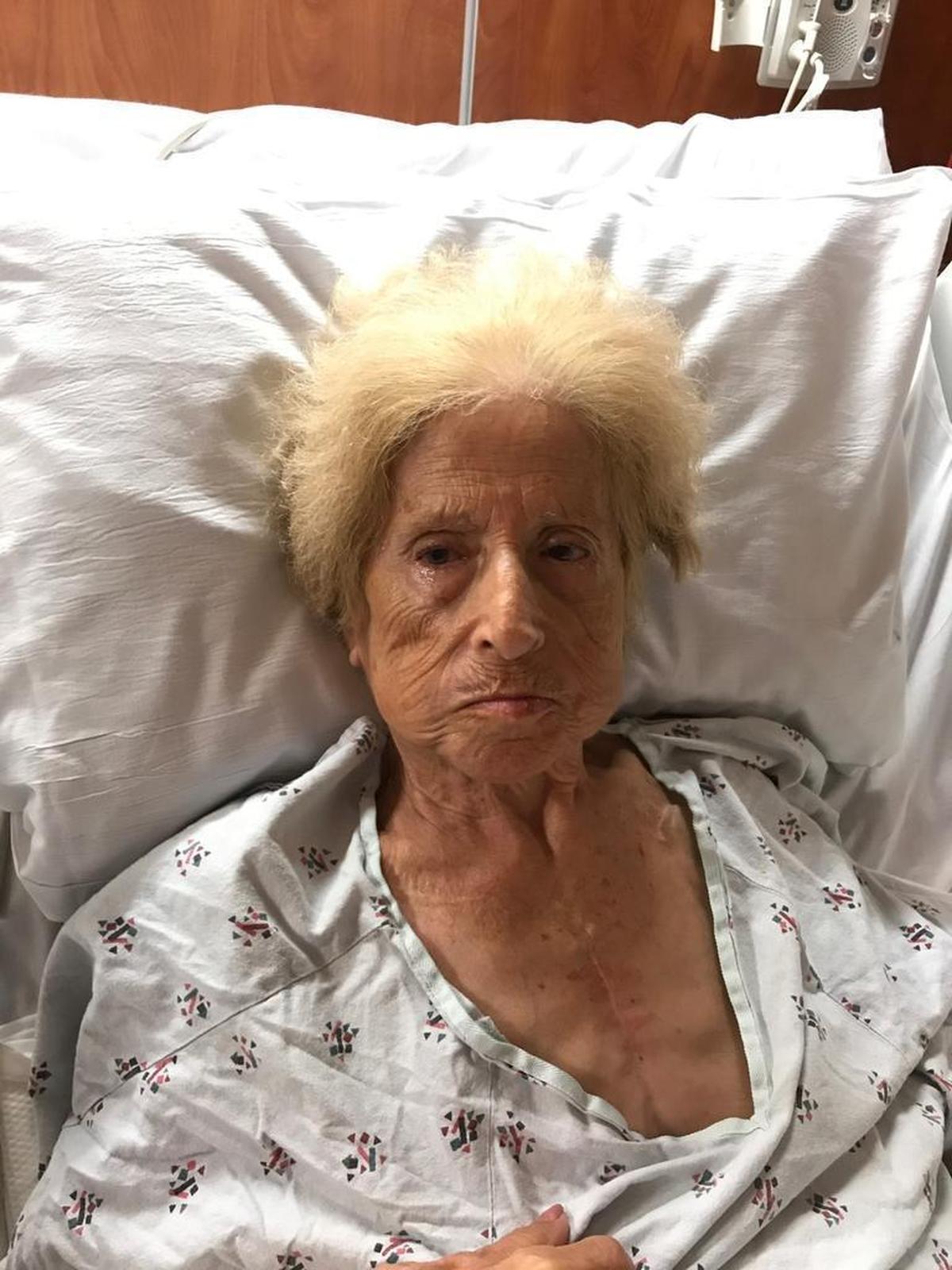 Rita Toted, mother of Rose Wyda, made it through the storm. Her daughter photographed her at Memorial Regional Hospital South.