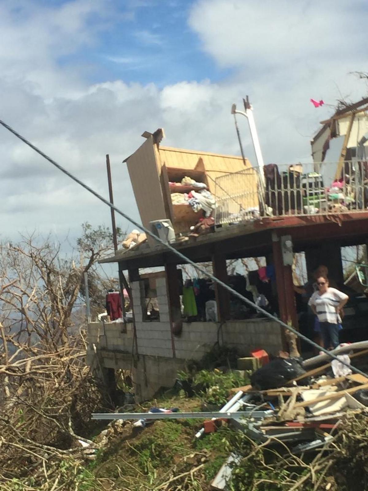 A hard-hit Ponce home spotted by Florida Democratic lawmakers Monday.