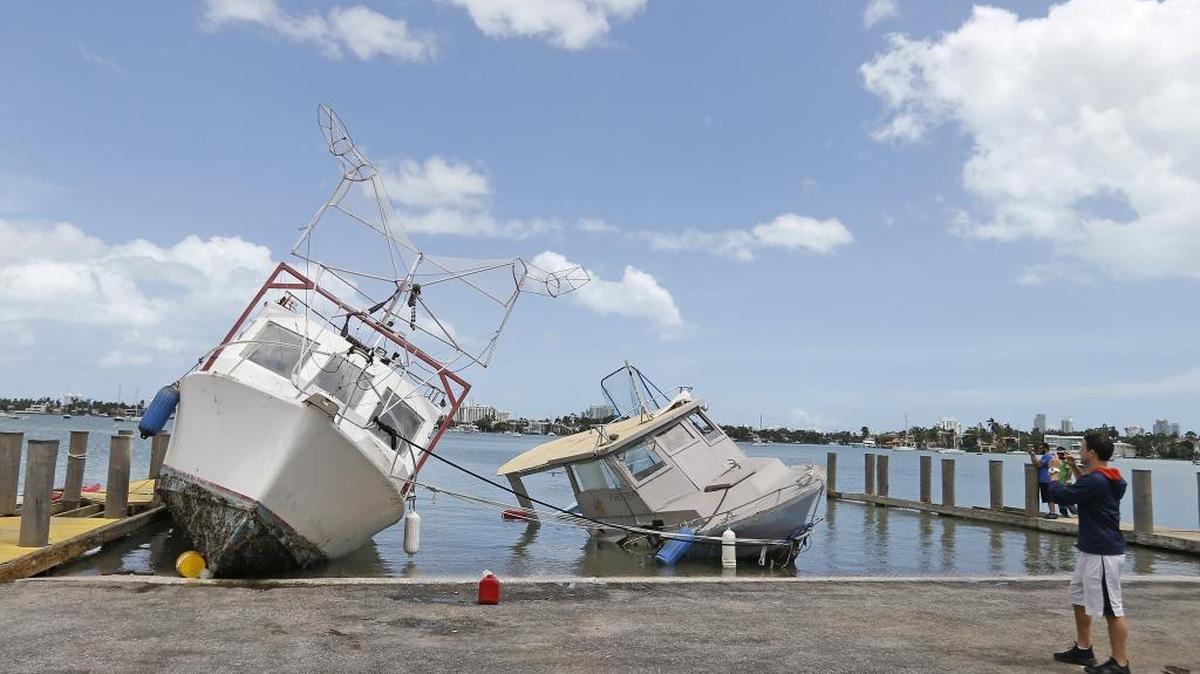 On Watson Island, Irma washed ashore boats.
