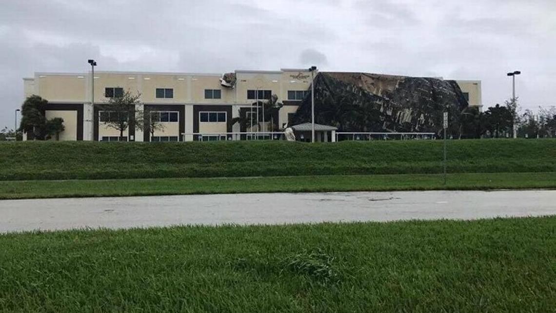 Keys Gate Charter High School in Homestead lost its roof during Hurricane Irma.