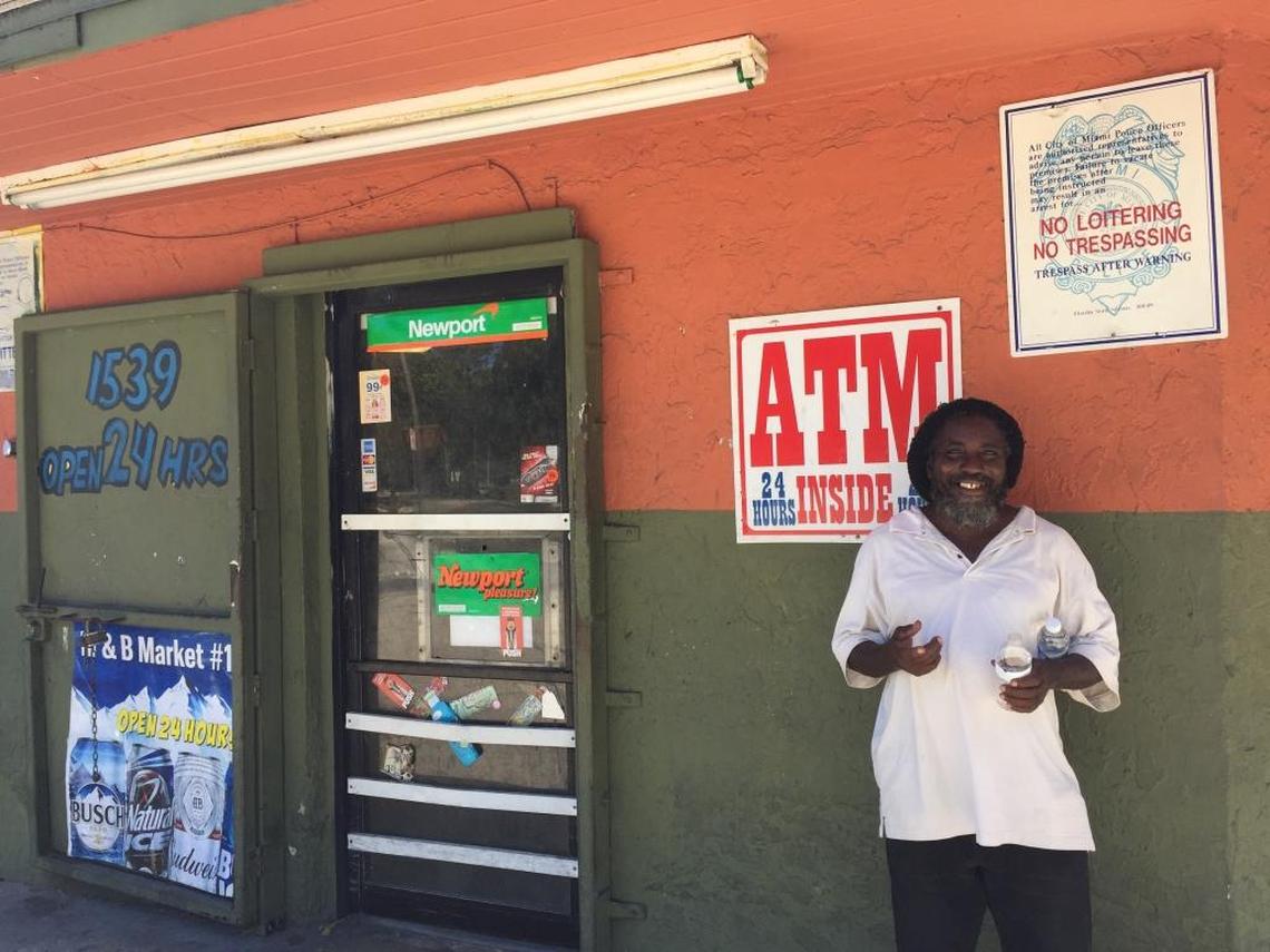 Michael Mighty, 58, stands outside M&B Market on Northwest 16th Street in Overtown. His Supplemental Nutritional Assistance Program, or SNAP, card doesn’t work in the market yet, so Mighty is relying on free meals after Hurricane Irma knocked out his power.