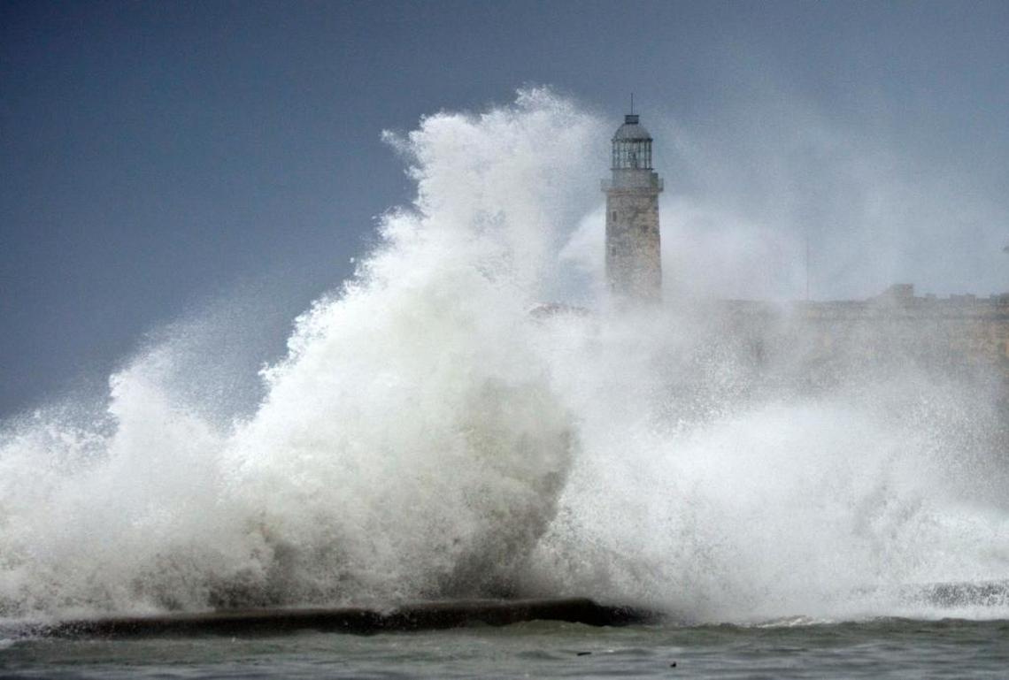Waves crash into El Morro after the passing of Hurricane Irma in Havana on Sunday.