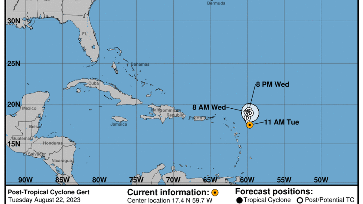 This graphic created by the National Weather Service/NCEP Weather Prediction Center (WPC) shows the projected path.
NATIONAL HURRICANE CENTER