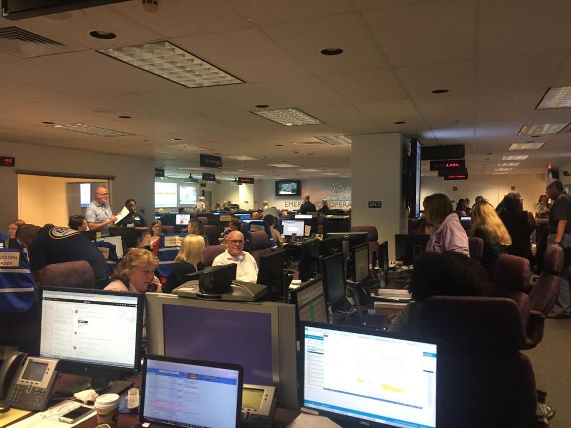 The Broward County Emergency Operations Center in Plantation will be the command center for local response to Hurricane Irma, which is expected to make landfall in Florida as a powerful Category 4 storm early Sunday.